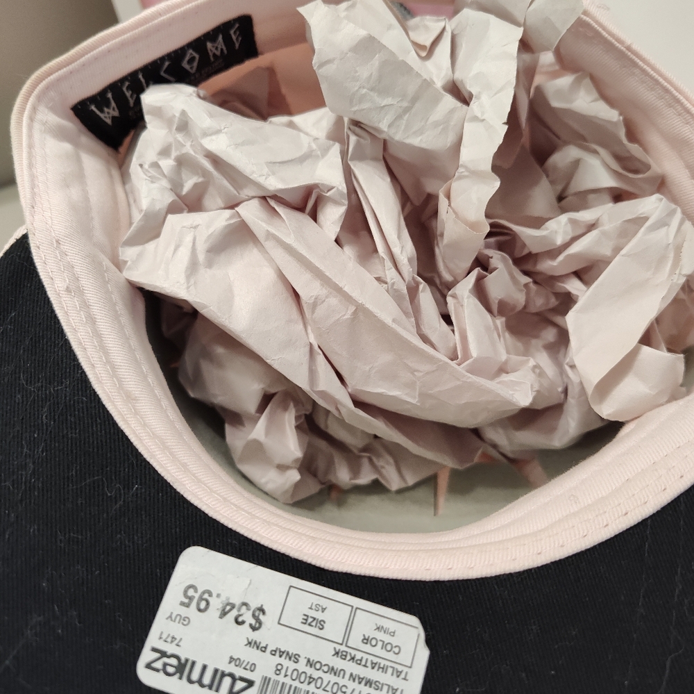 🩷NWT Welcome Skate Talisman Uncon Snap Baby Pink Adjustable Back Ball Cap, OSFM - Picture 11 of 14